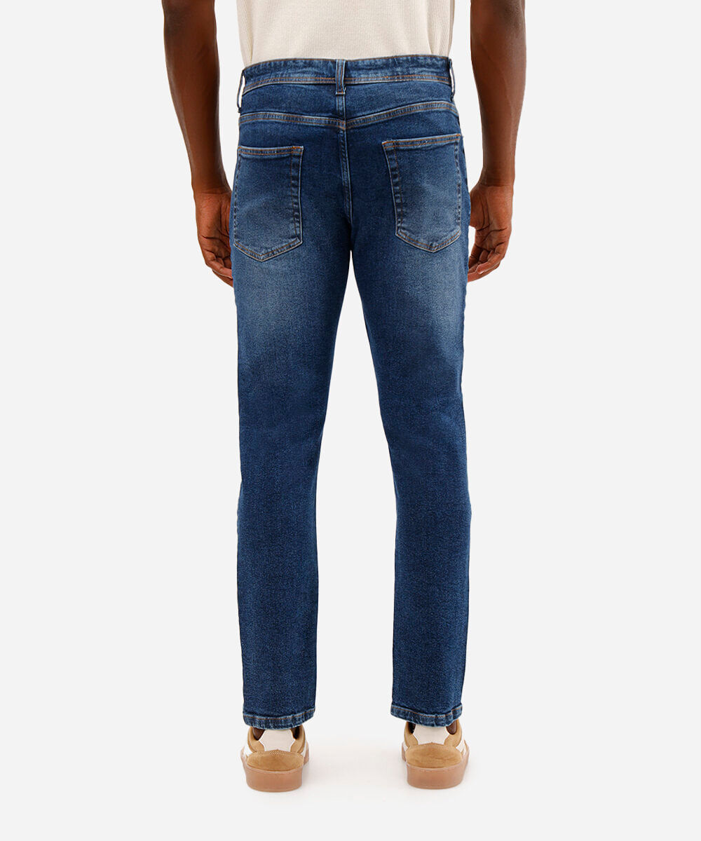 calça slim masculina jeans azul