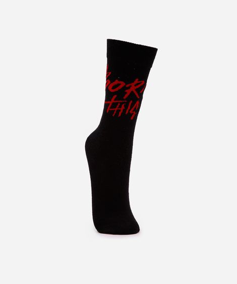 meia cano longo masculina born this way lady gaga preta