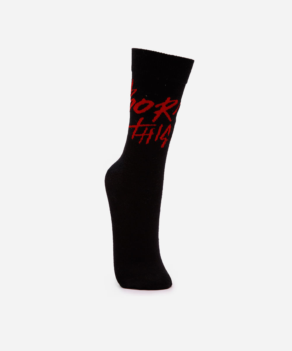 meia cano longo masculina born this way lady gaga preta