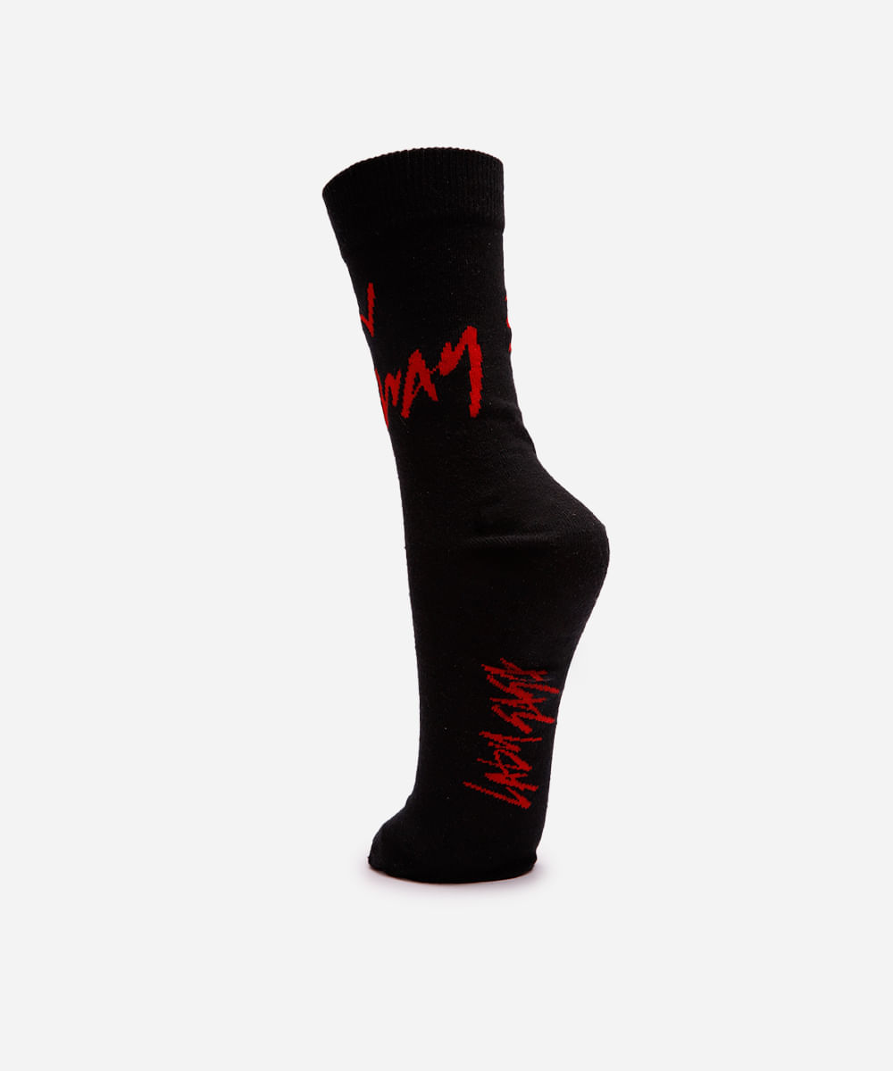 meia cano longo masculina born this way lady gaga preta