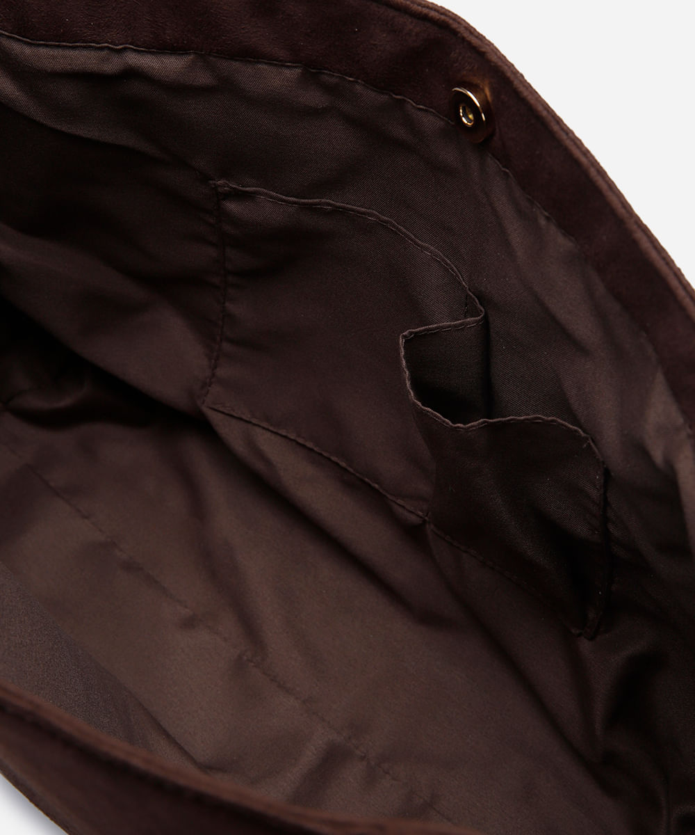 bolsa shopper de suede marrom