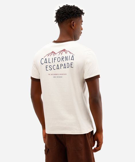 camiseta masculina de algodão california off white
