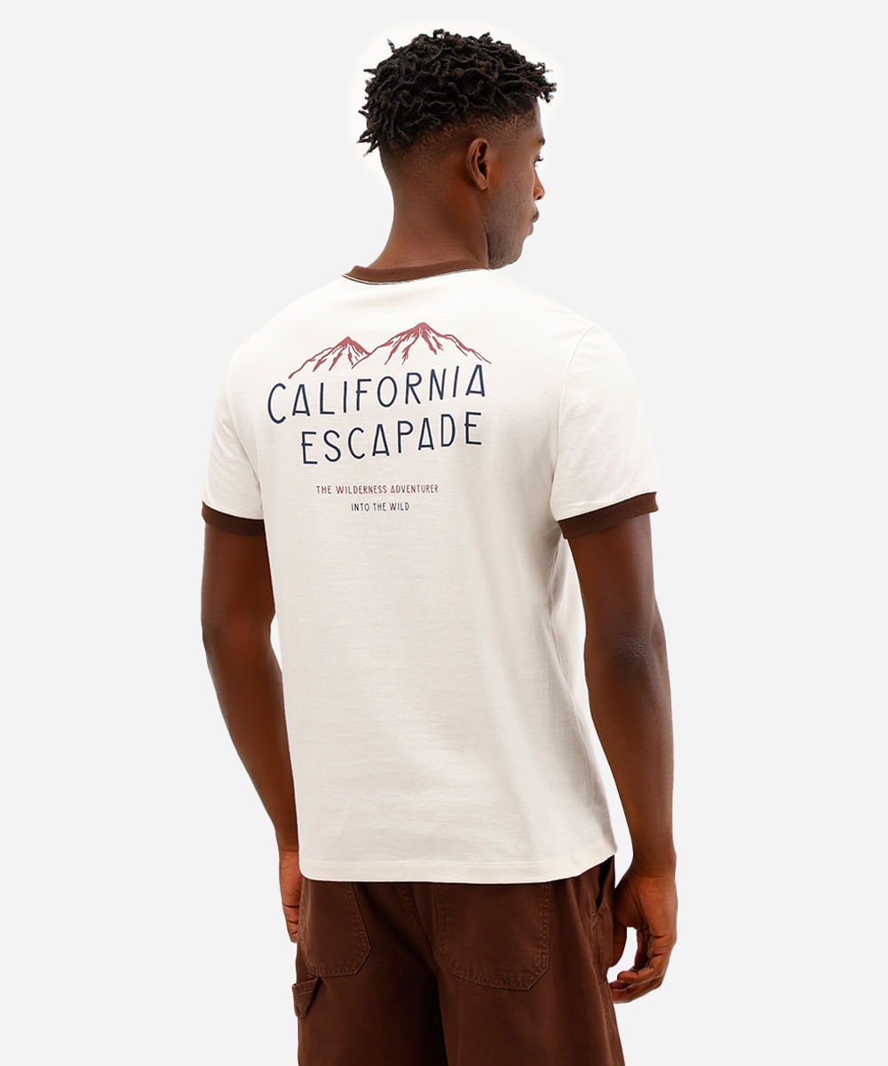 camiseta masculina de algodão california off white
