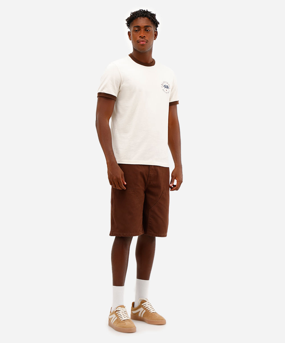 camiseta masculina de algodão california off white