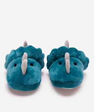 pantufa infantil dinossauro com antiderrapante verde