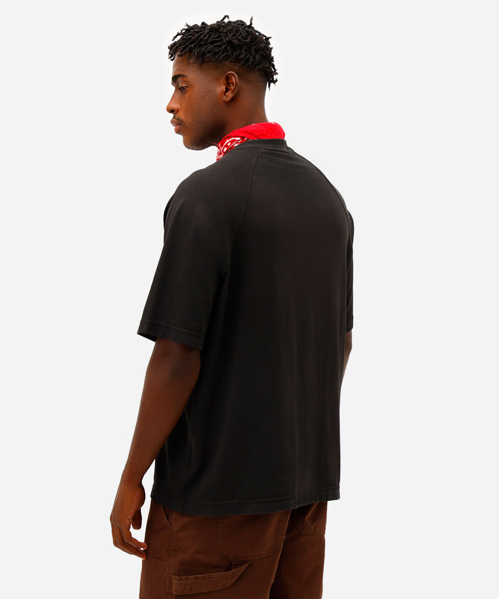 camiseta oversized masculina de algodão motors e gas preta