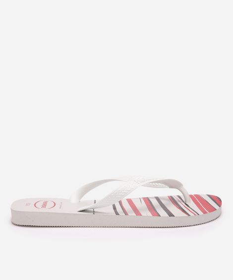 chinelo masculino havaianas listrado branco