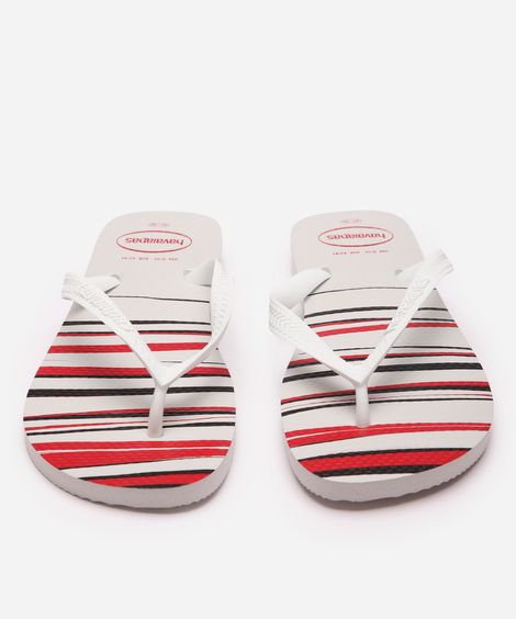 chinelo masculino havaianas listrado branco