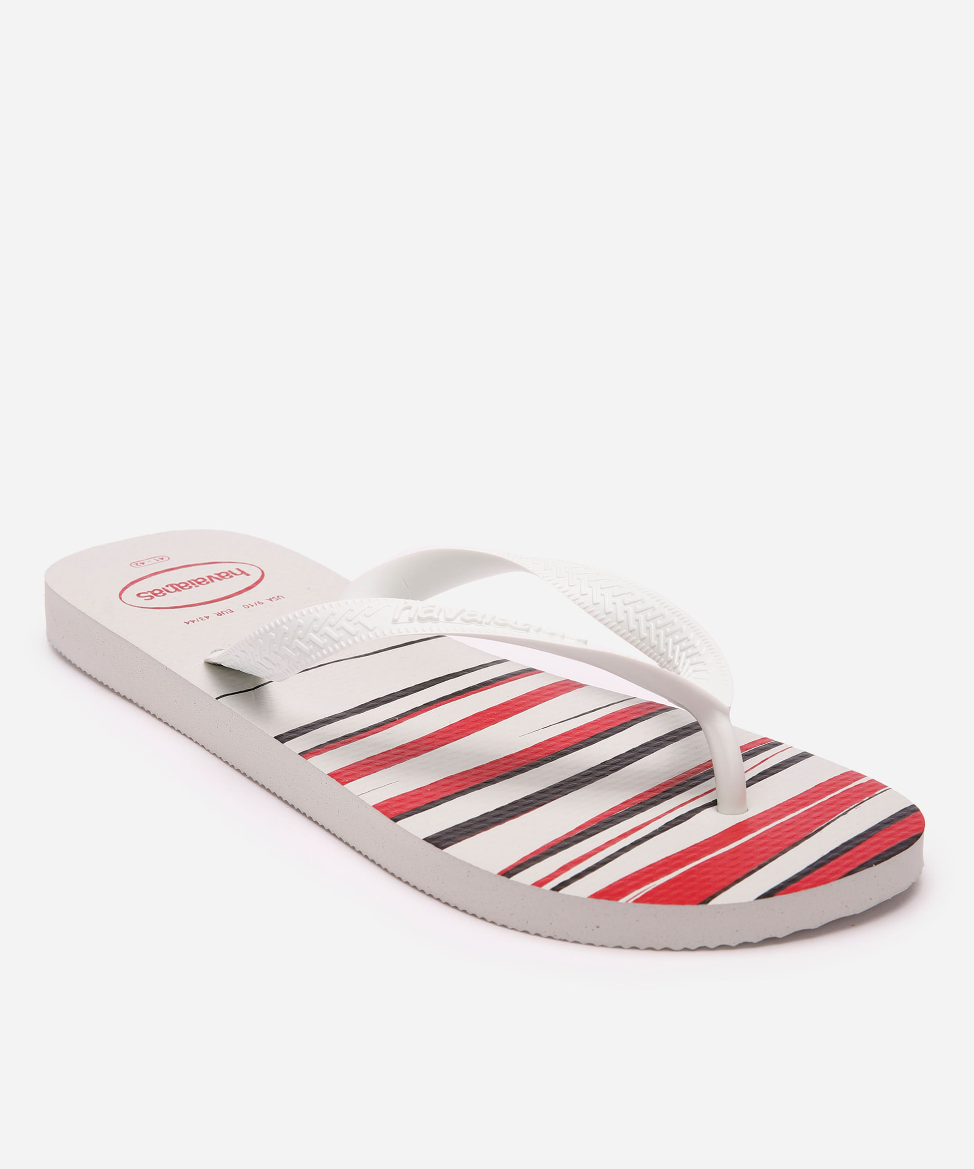 chinelo masculino havaianas listrado branco