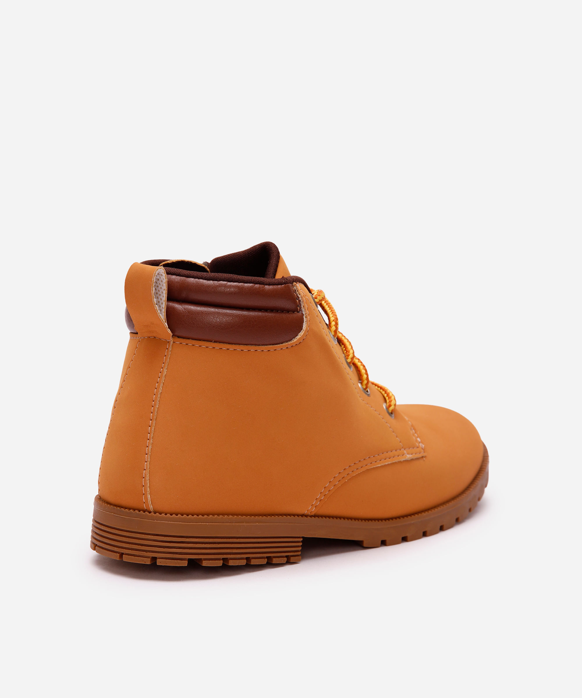 bota coturno infantil cano médio com recortes bege