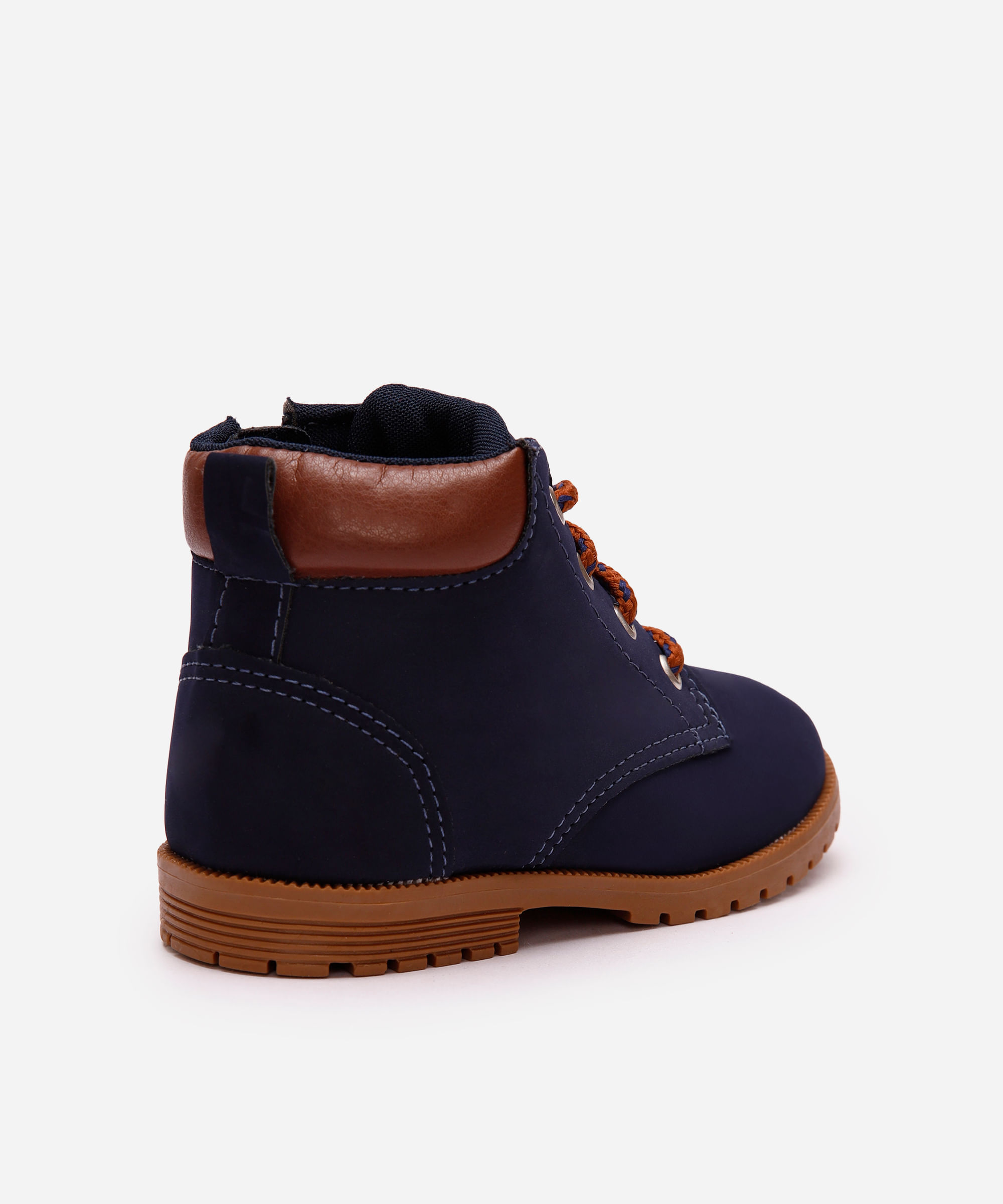 bota coturno infantil cano médio com recortes azul