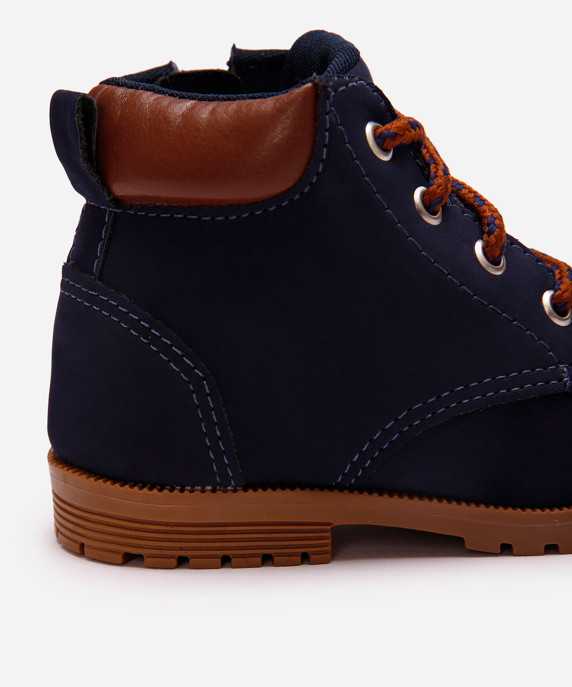 bota coturno infantil cano médio com recortes azul