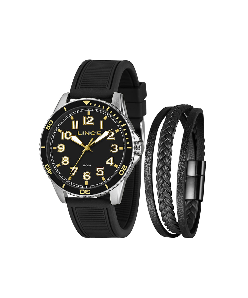 relógio masculino lince mrpm008l46k0aop2px analógico prateado