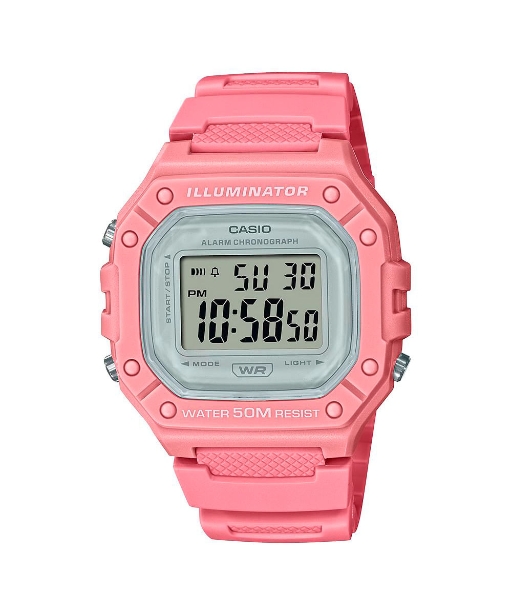 relógio feminino casio w 218hc 4avdf digital rosa