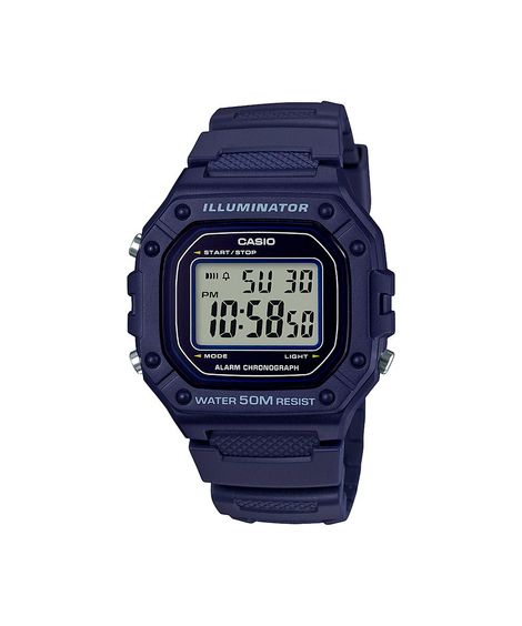 relógio masculino casio digital w 218h 2avdf azul
