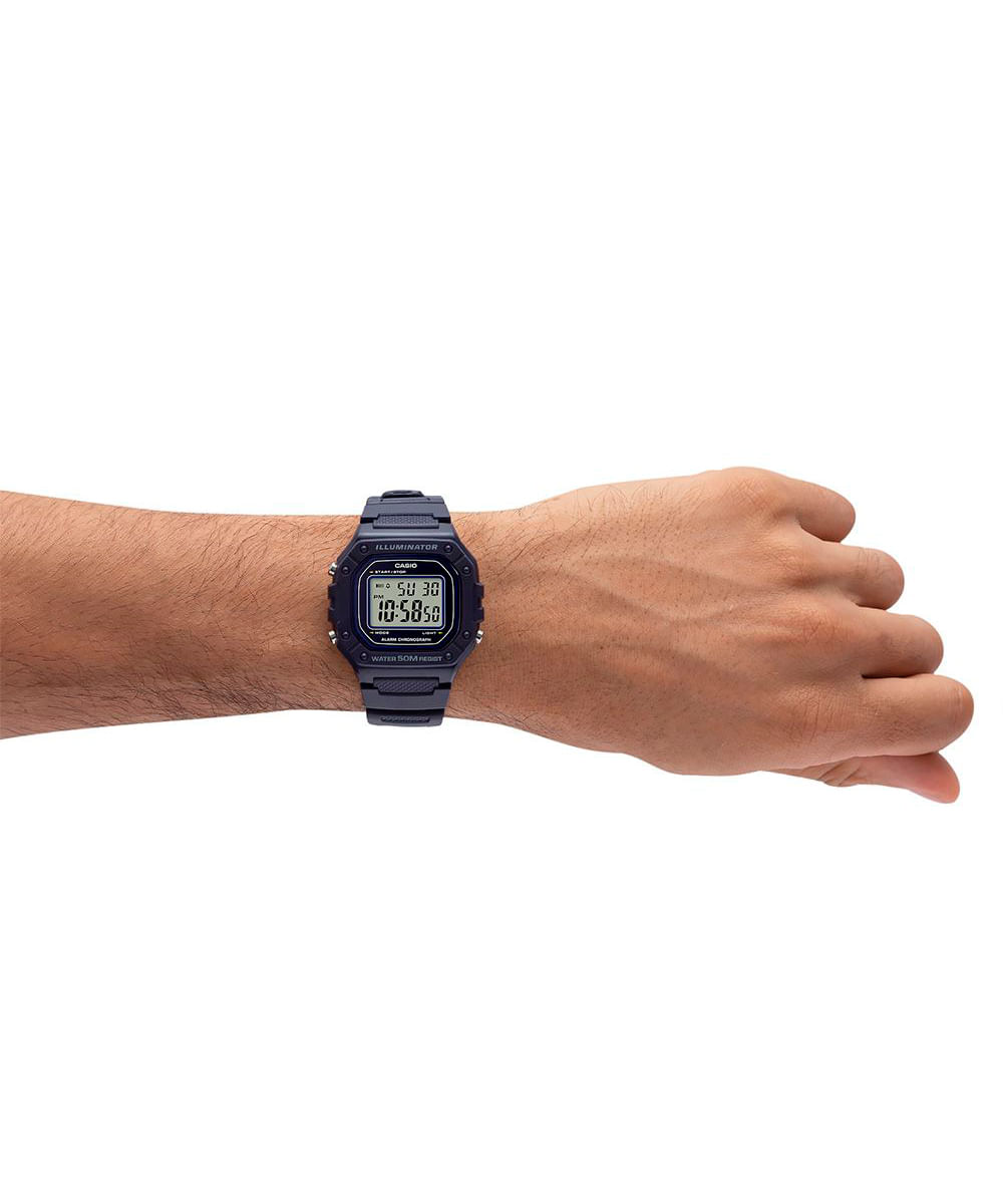 relógio masculino casio digital w 218h 2avdf azul