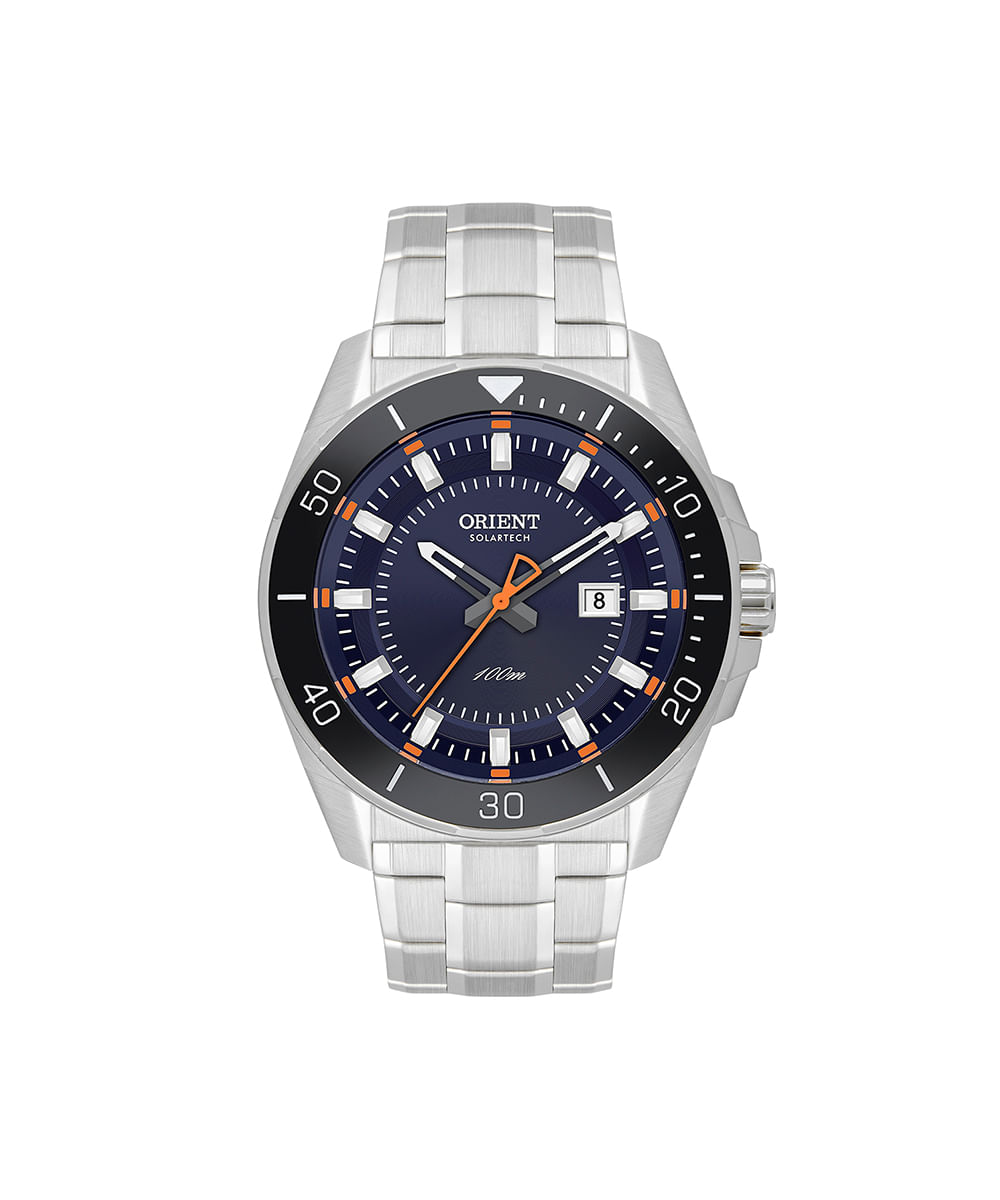 relógio masculino orient mbss1498d1sx analógico calendário prateado