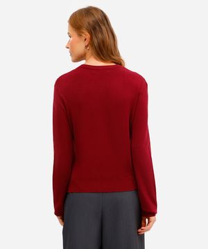 cardigan feminino de tricot vinho