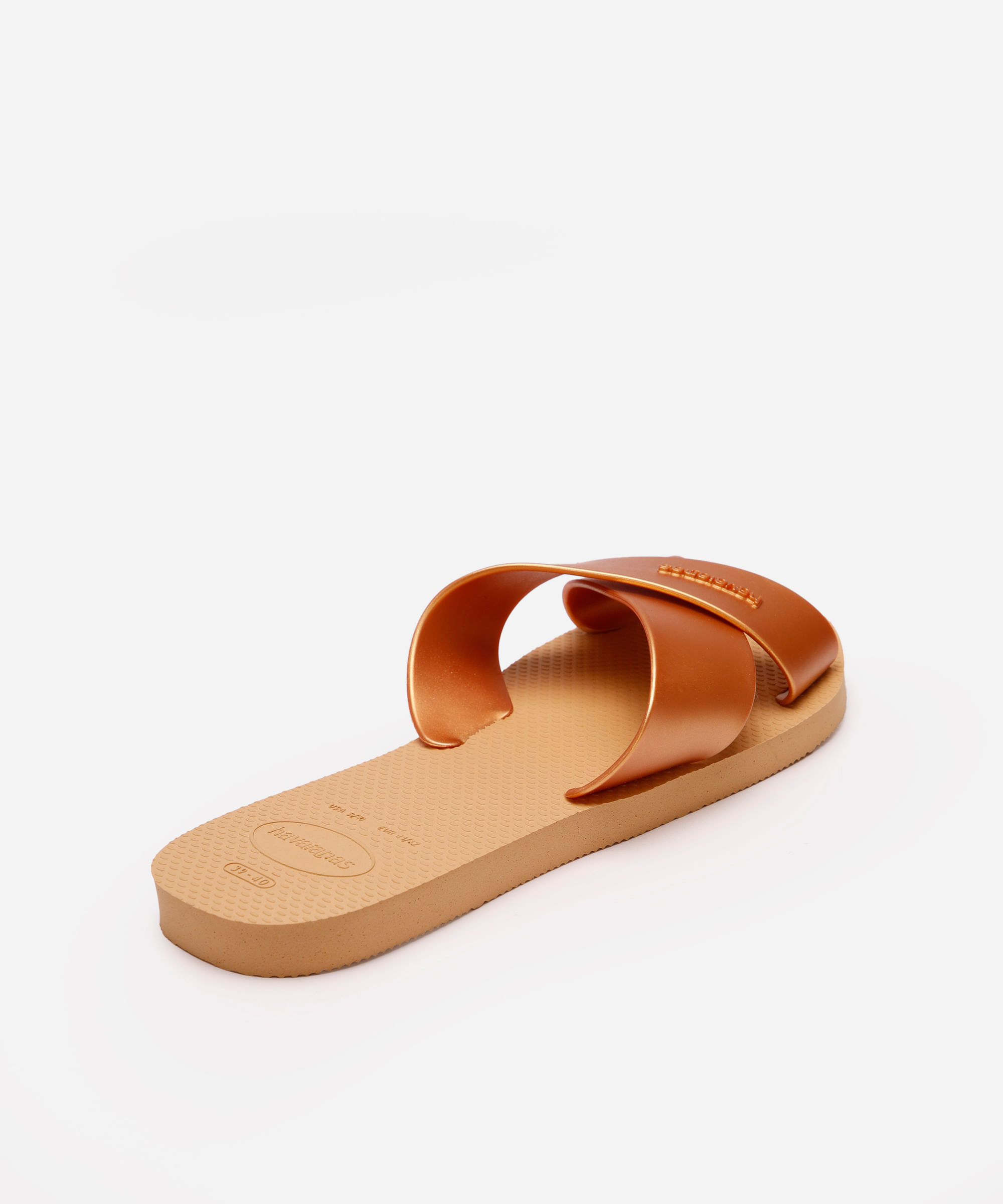 havaiana feminina aqua metálica dourada