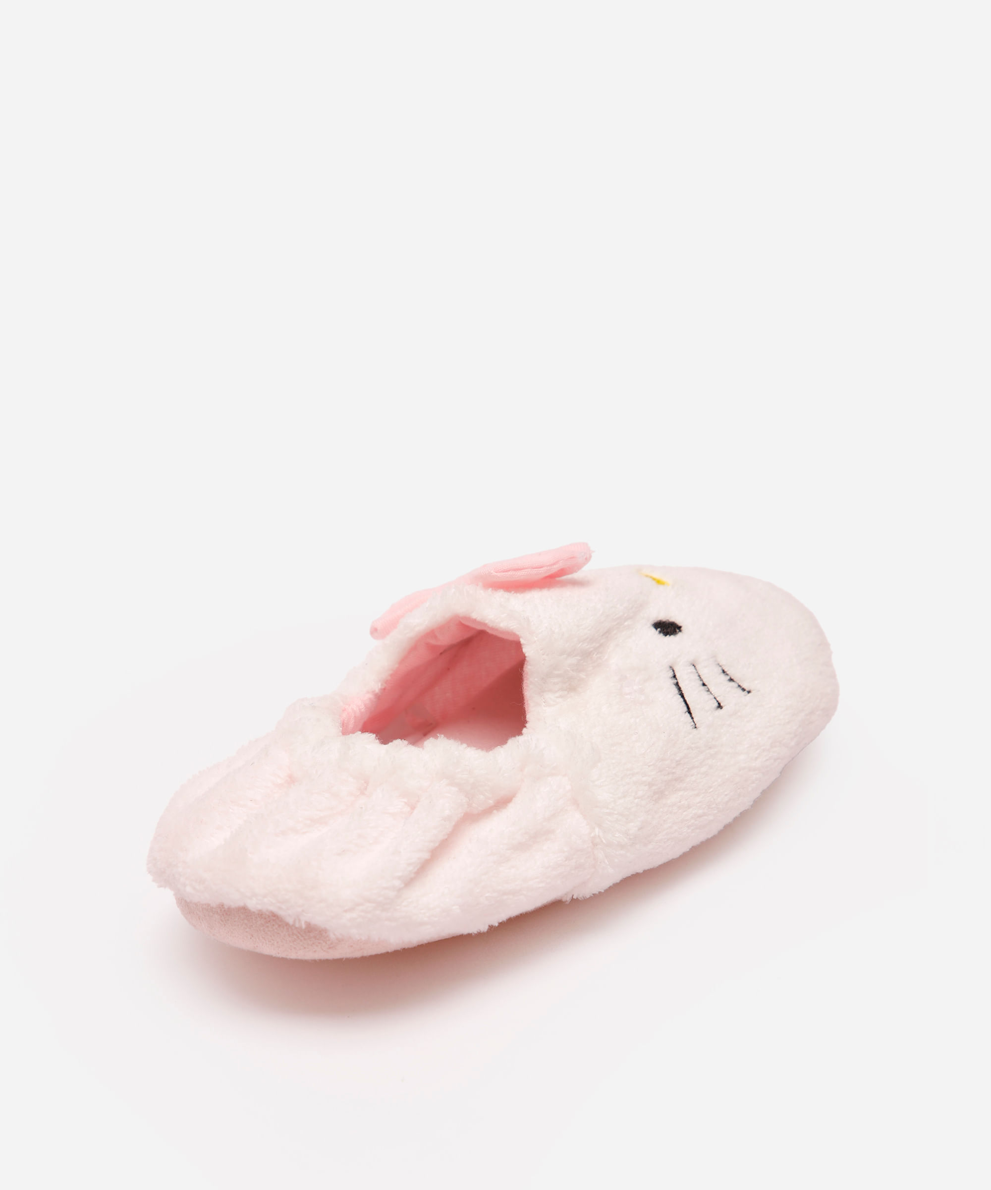 pantufa infantil hello kitty com antiderrapante branca