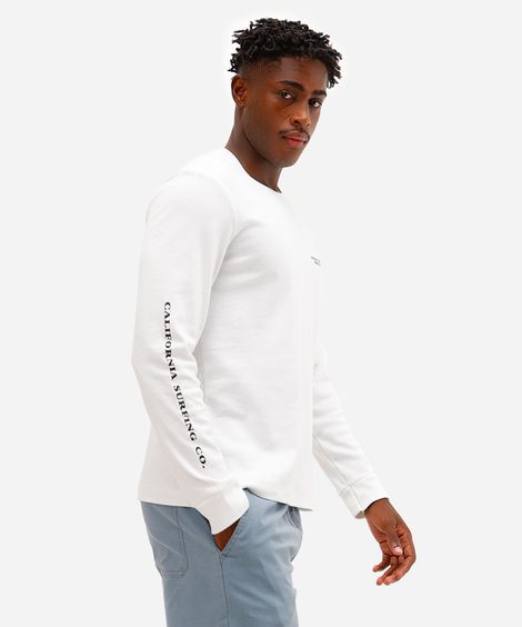 camiseta masculina de algodão manga longa palm springs off white