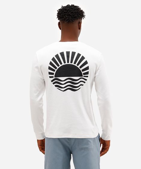 camiseta masculina de algodão manga longa palm springs off white