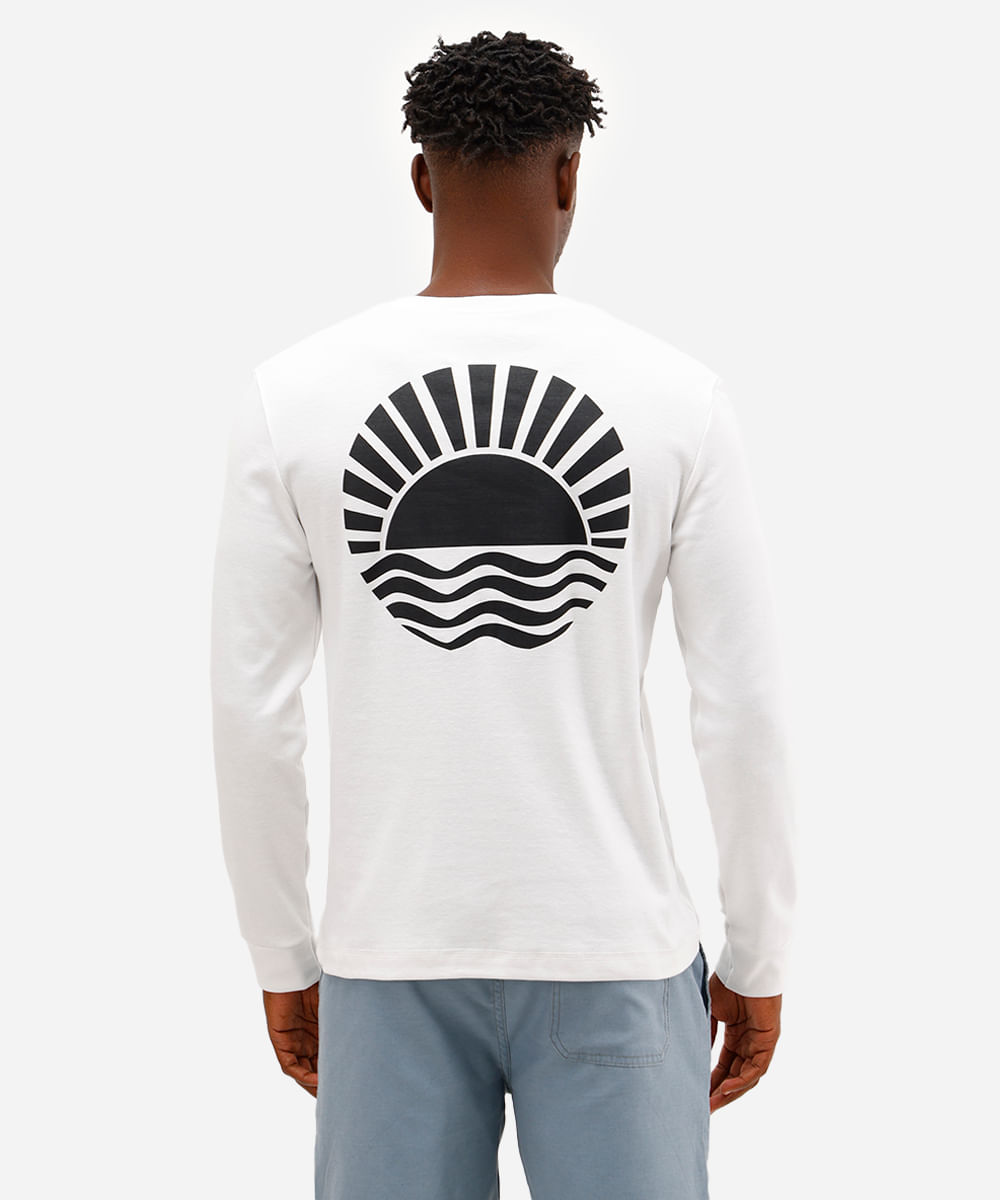 camiseta masculina de algodão manga longa palm springs off white