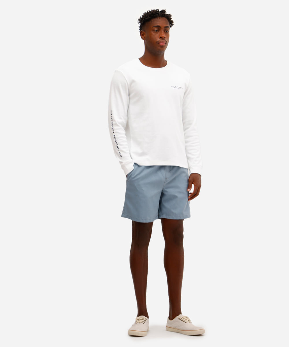 camiseta masculina de algodão manga longa palm springs off white
