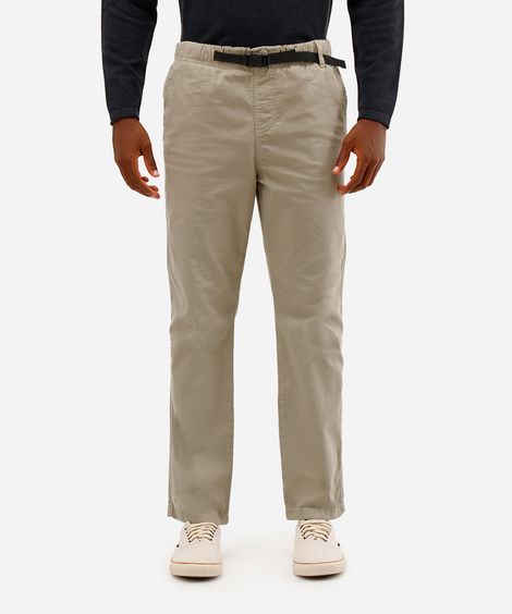 calça jogger masculina de algodão com cinto texturizada verde