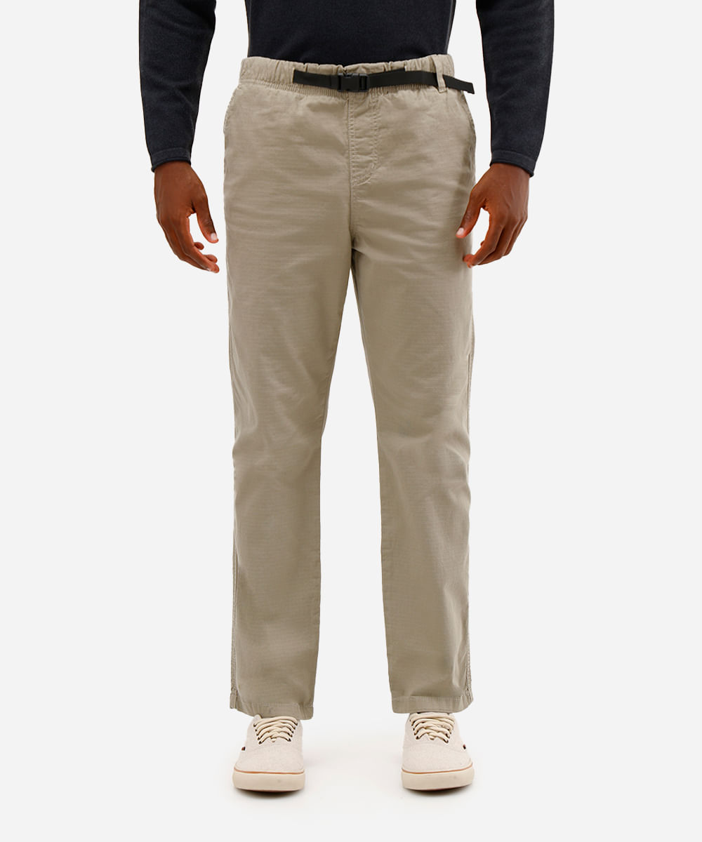 calça jogger masculina de algodão com cinto texturizada verde