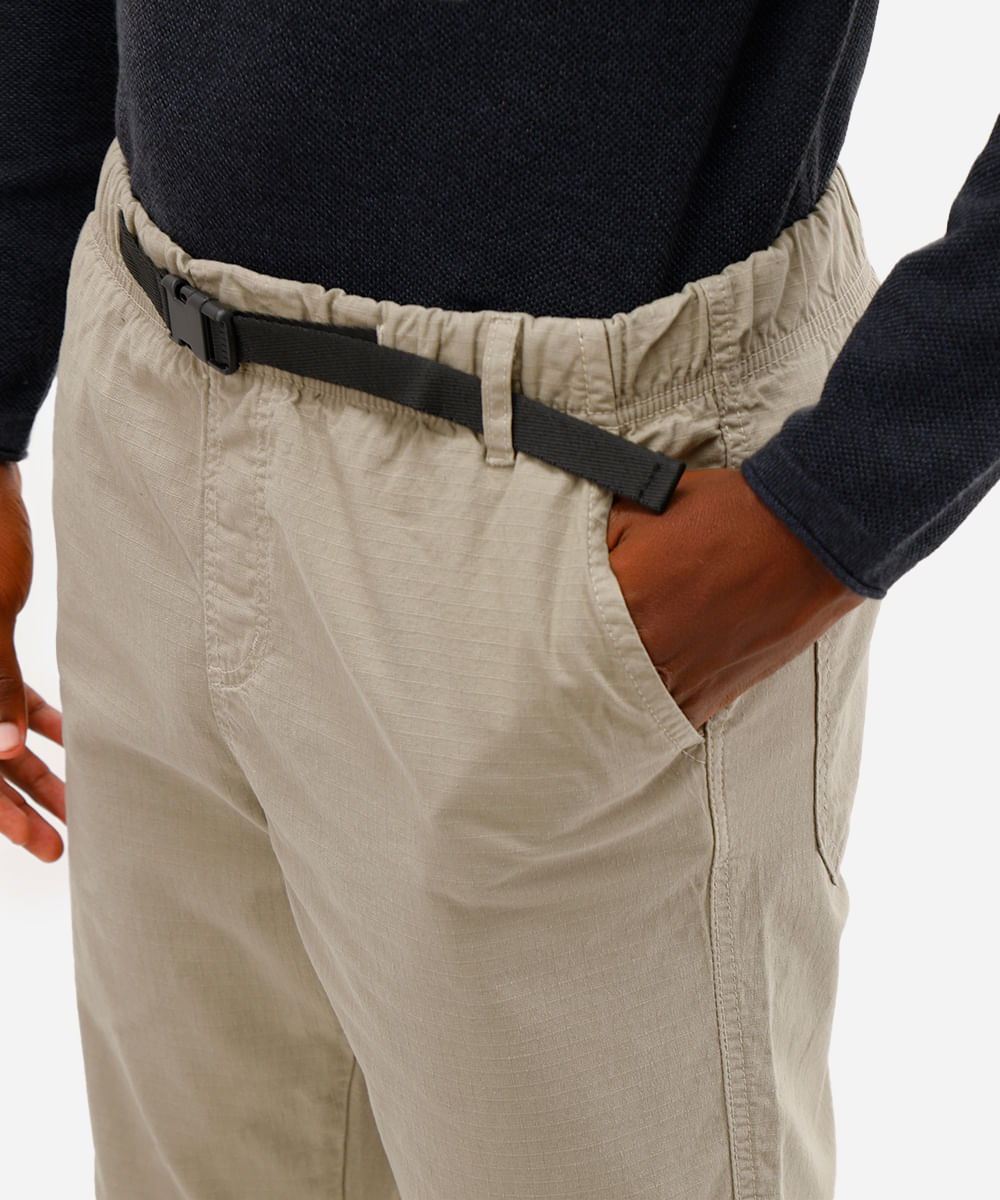 calça jogger masculina de algodão com cinto texturizada verde