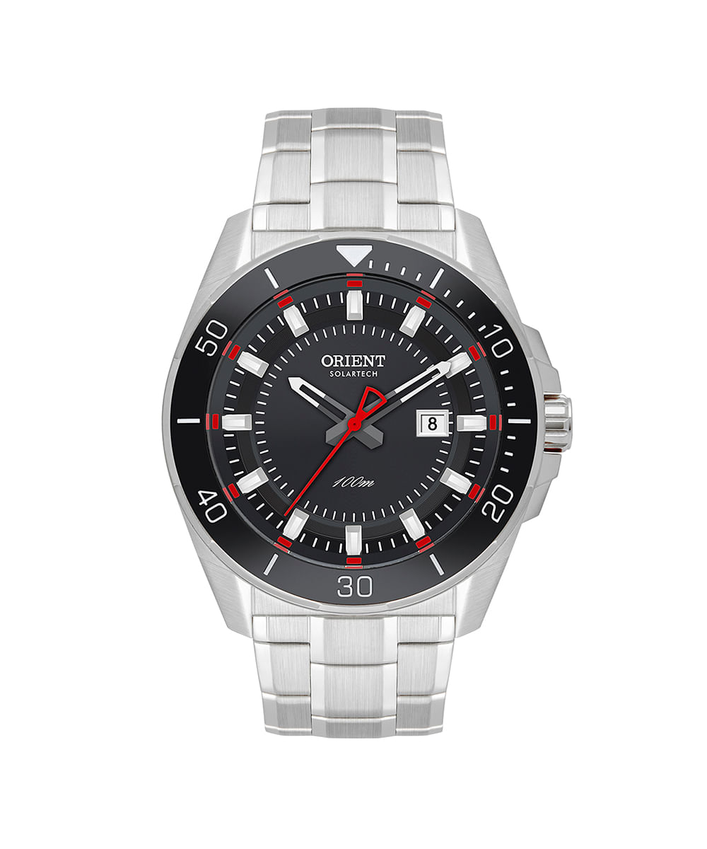 relógio masculino orient mbss1498g1sx analógico calendário prateado