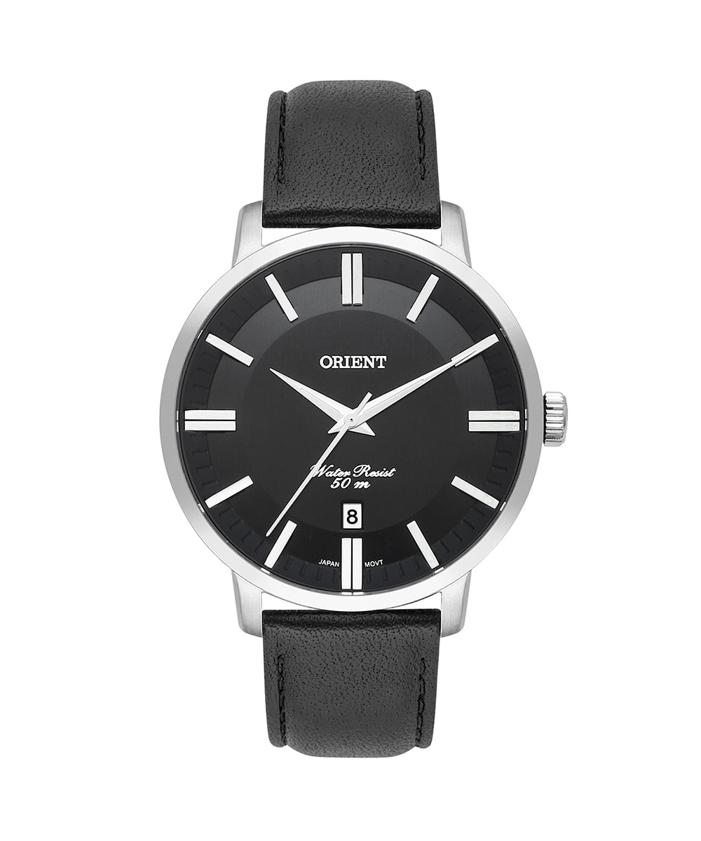 relógio masculino orient mbsc1038p1px analógico-calendário prateado