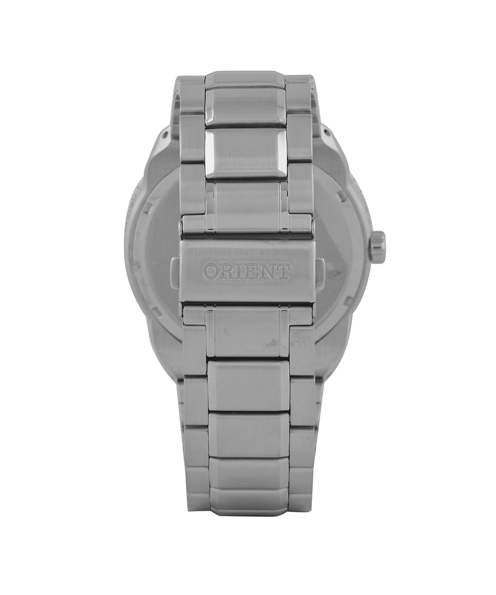relógio masculino orient mbss1474p2sx analógico-calendário prateado