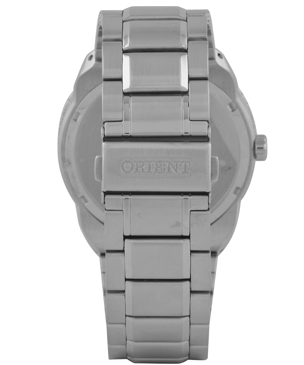 relógio masculino orient mbss1474d2sx analógico-calendário prateado