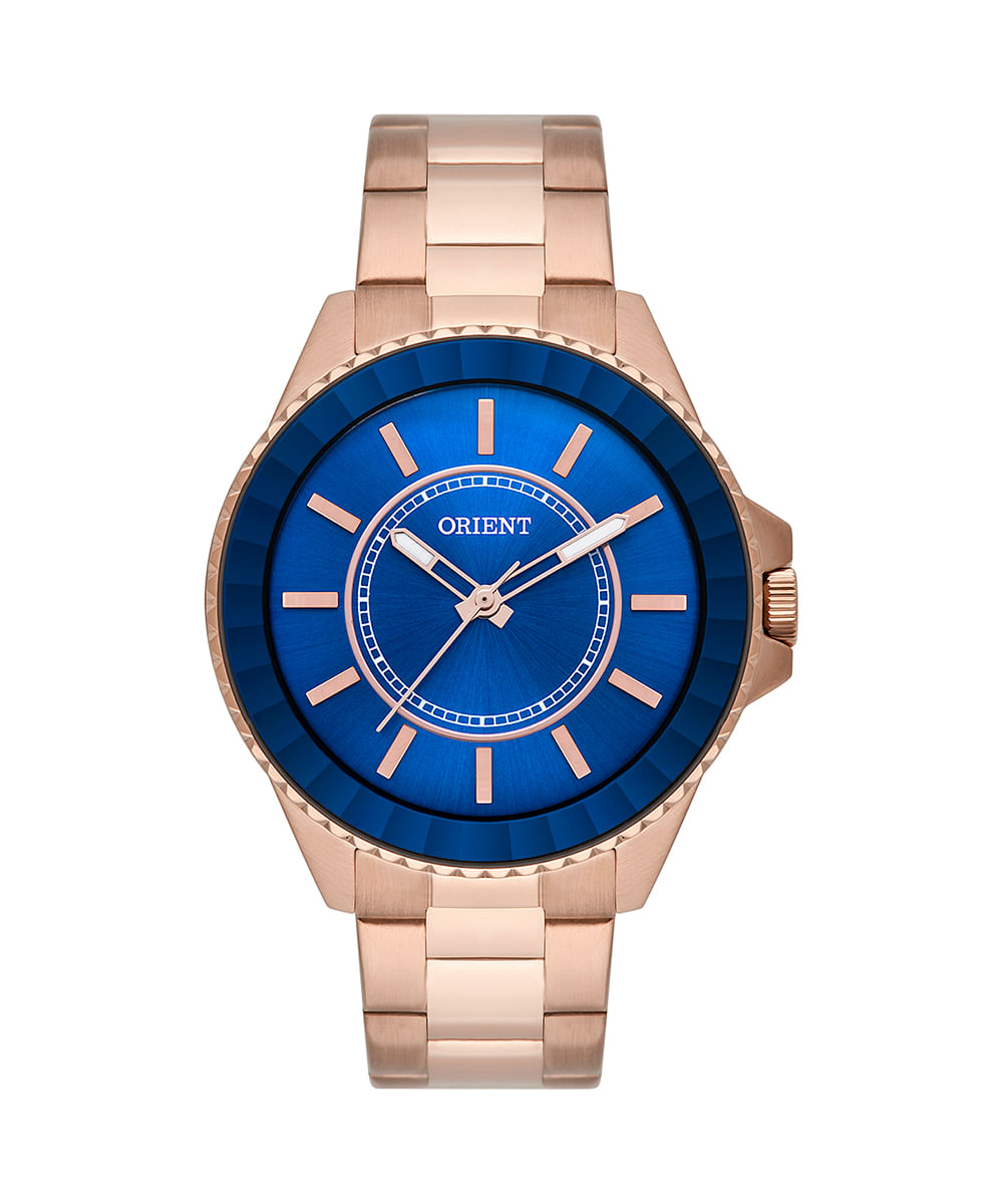 relógio masculino orient mtss0002d1rx analógico rose