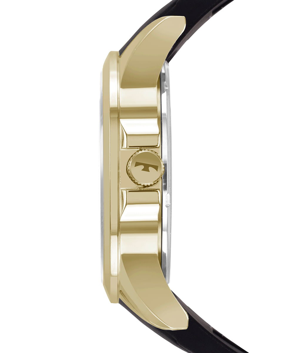 relógio masculino technos 2115kqa8p analógico-calendário dourado