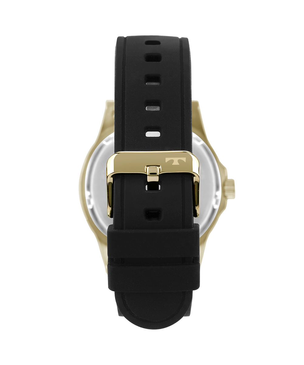 relógio masculino technos 2115kqa8p analógico-calendário dourado