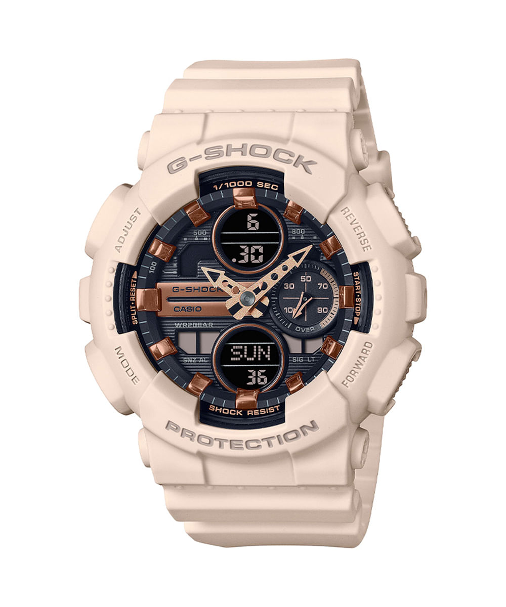 relógio feminino casio gma-s140m-4adr ana-dig rosê