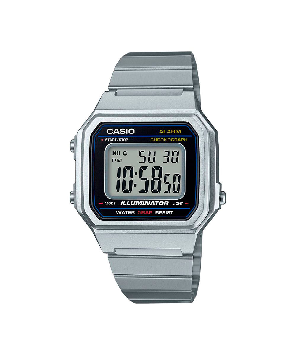 relógio masculino casio b650wd-1adf digital prateado