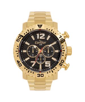 relógio masculino condor covd34ay4p dual time dourado