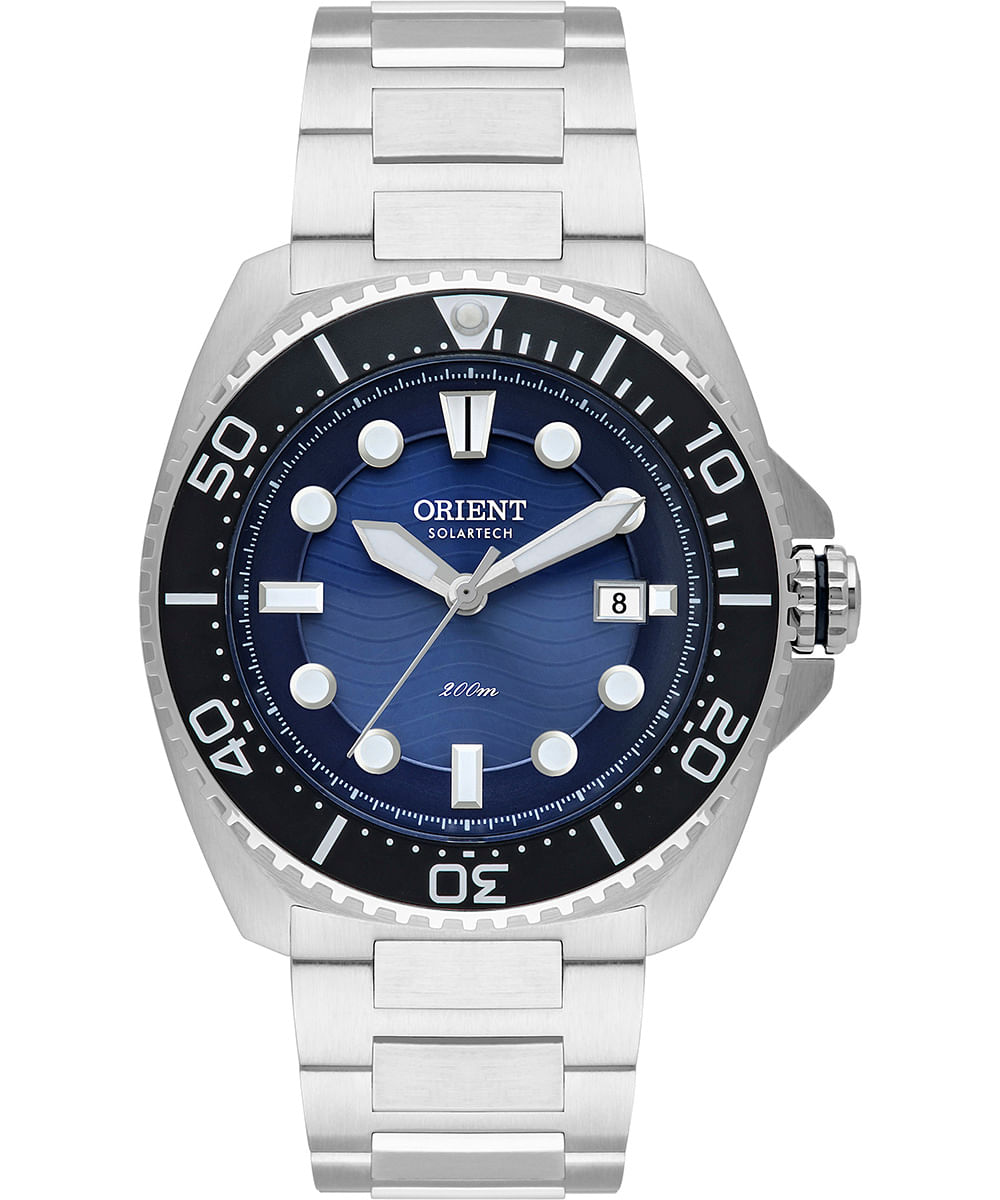relógio masculino orient mbss1471d1sx analógico calendário prateado