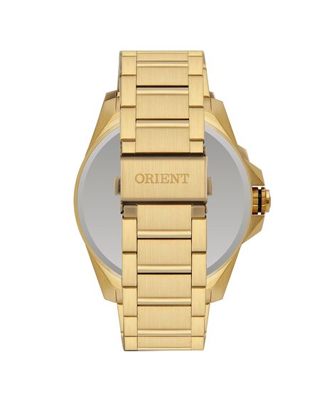 relógio masculino orient mgss1292g2kx analógico calendário dourado