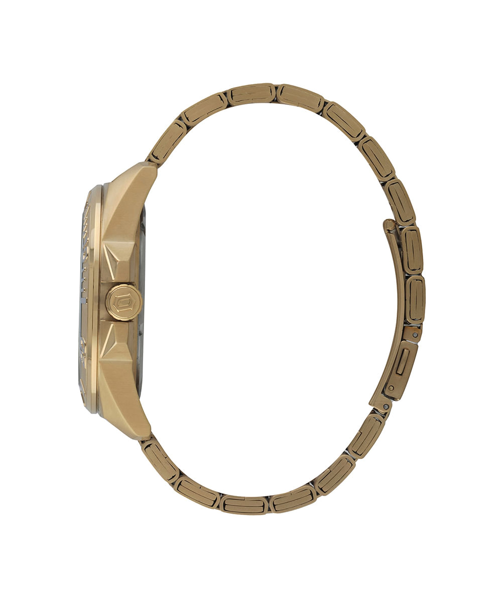 relógio masculino orient mgss1292g2kx analógico calendário dourado
