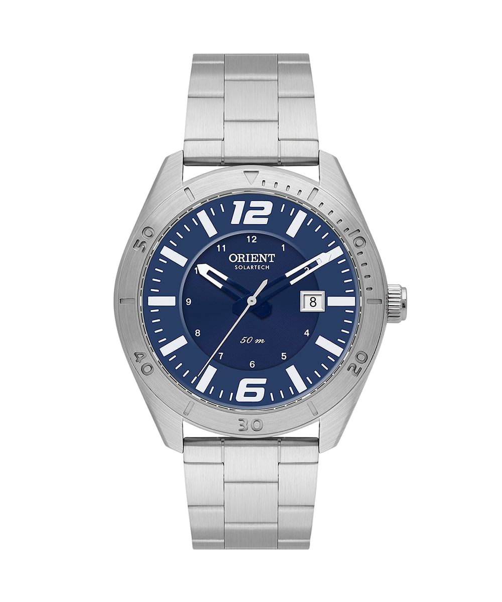 relógio masculino orient mbss1497d2sx analógico calendário prateado