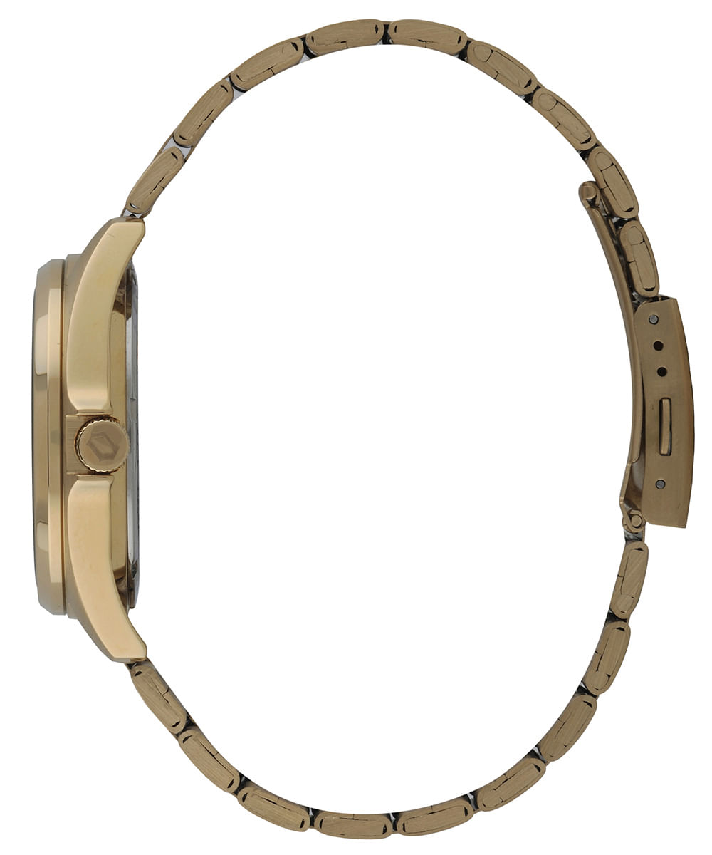 relógio masculino orient mgss1285p2kx analógico calendário dourado
