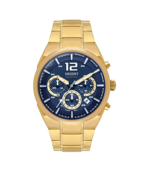 relógio masculino orient mgssc055d2kx cronógrafo dourado