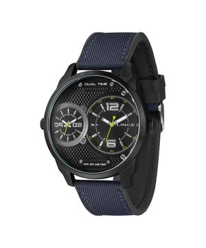 relógio masculino lince mrnh214l50pedx dual time preto