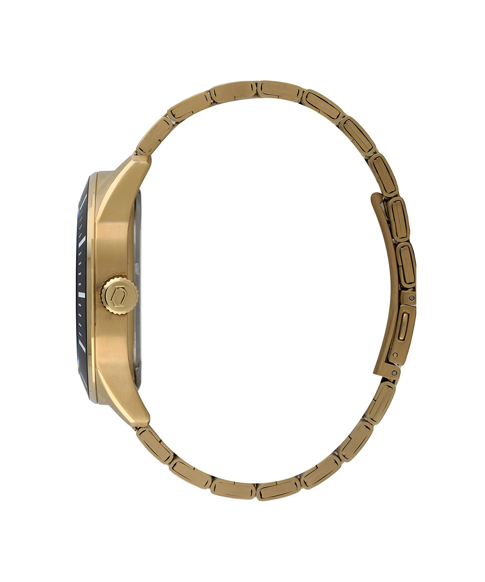 relógio masculino orient mgss1291g1kx analógico calendário dourado