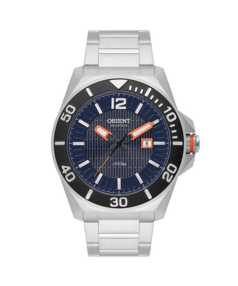 relógio masculino orient mbss1500d2sx analógico calendário prateado